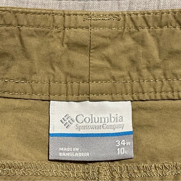 Columbia Men's Trail Shorts XM4805 Beige Flat Front 10" Mid Rise Size 34 - Picture 3 of 12